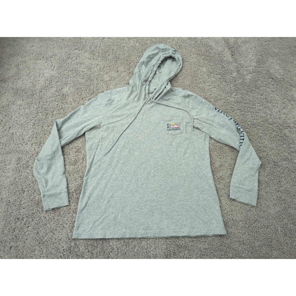 Vineyard Vines Hoodie Shirt Womens Large I Love Lacrosse Back Print